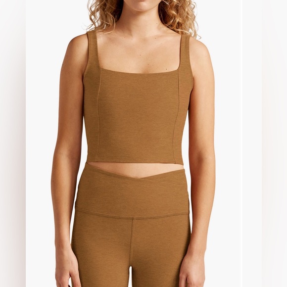 Beyond Yoga Spacedye Caramel Toffee Heather Impress Tank. Size S - Picture 2 of 7